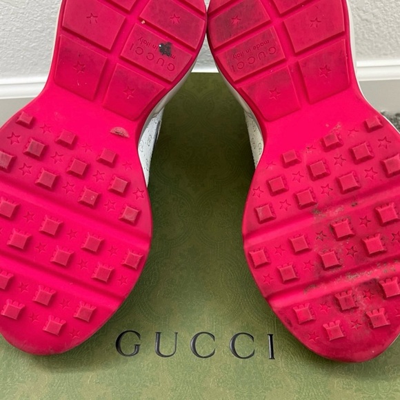 Gucci Beige and Pink Patterned Sneakers - Picture 9 of 13
